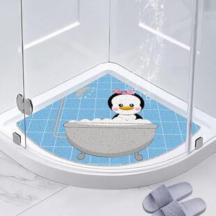 网格底地垫扇形卡通淋浴房pvc丝圈浴室满铺门口脚垫透水裁剪