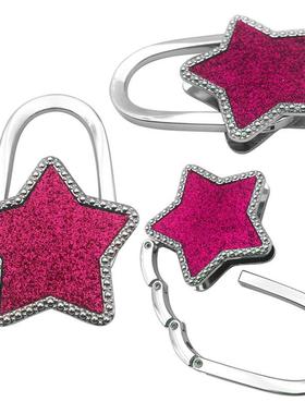 跨境厂家直供星星挂金属包形桌边挂包钩五角星折叠式挂包器挂包钩