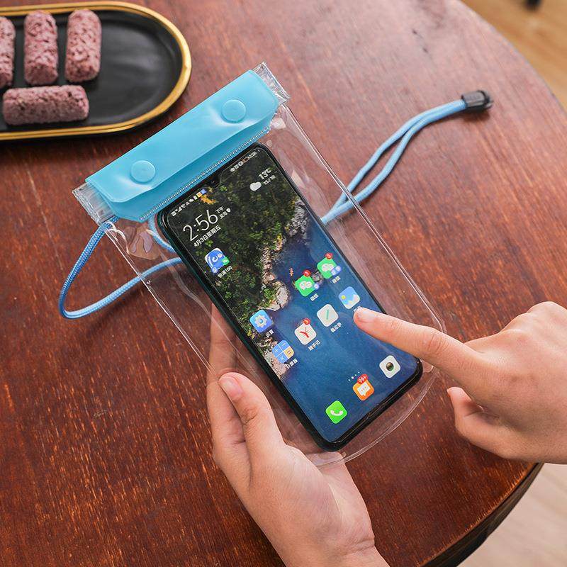 三层密封加厚手机防水袋触屏游泳防水手机套大号透明手机防水包