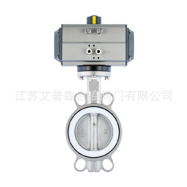 不锈钢对夹四氟蝶阀D671F-16P气动不锈钢对夹无肖四氟艾