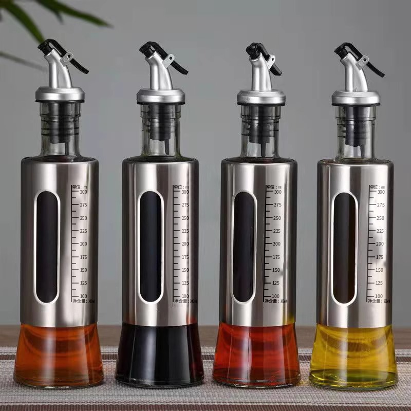 四季沐歌厨房调料瓶套装玻璃油壶醋瓶酱油瓶多功能家用调料研磨器