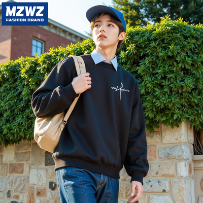 MZW潮卫衣男2025新款圆领