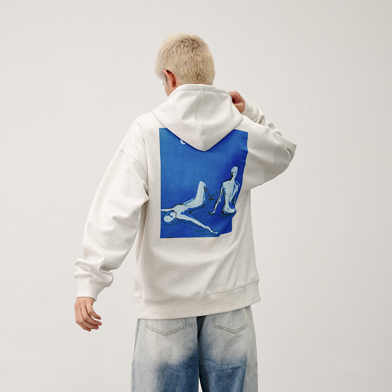 ARTvoz秋款手绘印花连帽卫衣男款