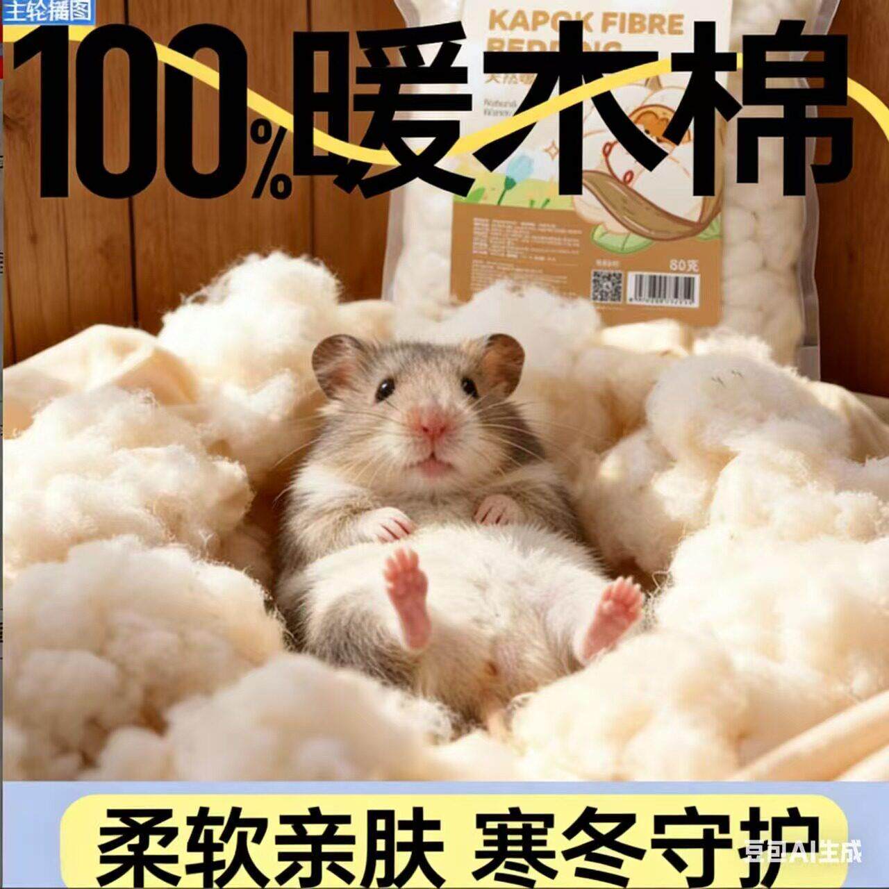 仓鼠木棉冬季纸棉金丝熊冬天保暖棉花垫料除臭木屑窝纸小宠专用品