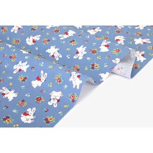 蝴蝶结兔2022新品 抱枕家居布艺日韩风 数码 印花纯棉帆布牛津布服装