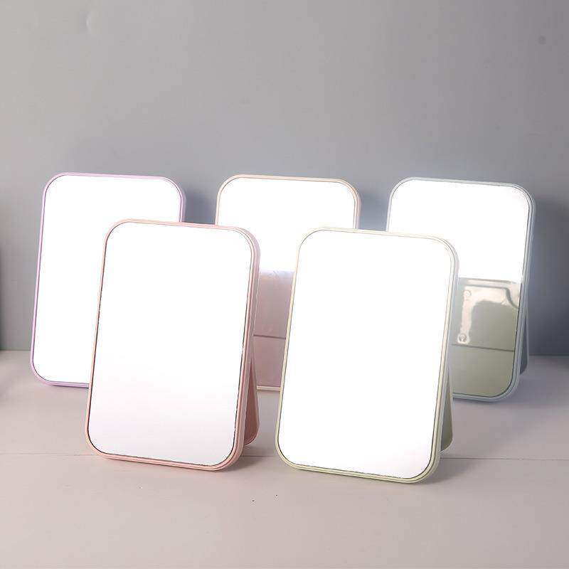 1136高清单面大号化妆镜台式素色折叠梳妆镜子便携大号方形公主镜