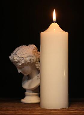 120小时大蜡烛巨粗教堂照明蜡烛7*20cm超粗停电应急加粗实心耐烧