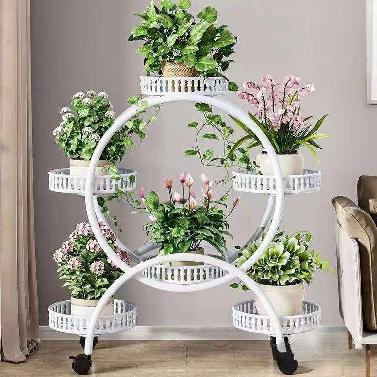 花架子花盆置物架客厅落地式可移动带轮绿萝阳台花盆架多层家用
