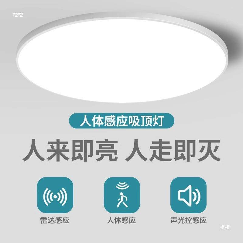 感应吸顶灯楼梯过道灯楼道走廊灯红外人体雷达感应灯智能声控灯
