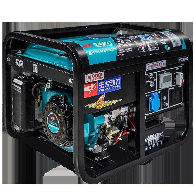 玉柴动力3c/5/6/8/10KW千瓦小型汽油发电机家用单相220V三380V静