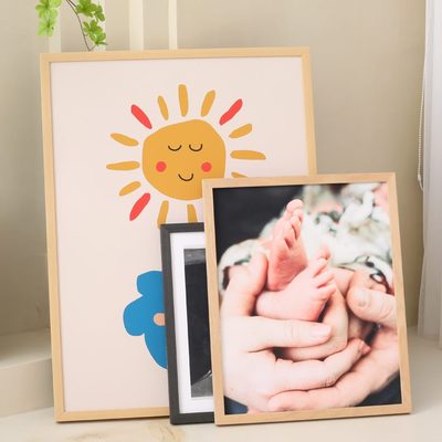 实木相框挂墙裱画框素描油画木质外框装裱海报框24寸照片框架定制