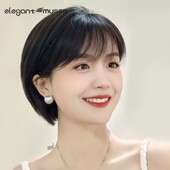 真发全真人发自然韩式 全头套式 波波头假发套 时尚 假发女短发新款