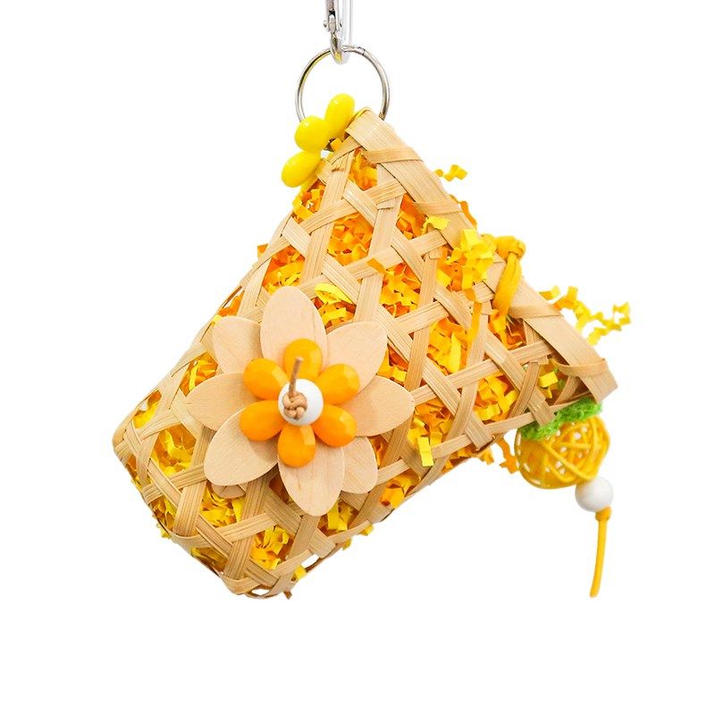 创意鹦鹉玩具竹篮环保解闷攀爬牡丹虎皮玄凤小鸟啃咬磨牙笼子用品