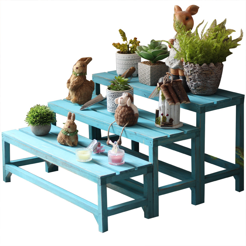 实木落地式多层阶梯花架花盆架多功能置物架室内户外阳台花园摆设