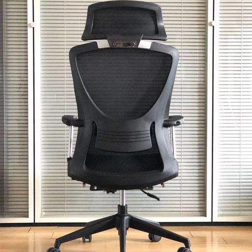 可躺午休电脑椅网布办公椅家具定制全黑升降职员椅高靠背舒适座椅