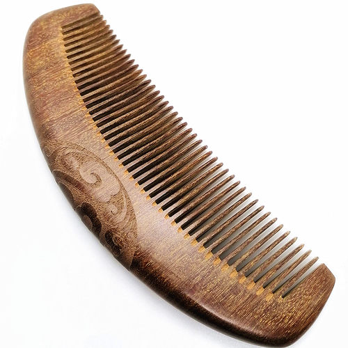 天然檀木防静电木梳子长发女士男士家用卷发宽密齿长柄经络按摩梳