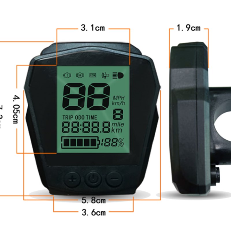 神龙仪表609电动车仪表液晶显示器彩屏黑屏防水防尘仪表神龙仪表