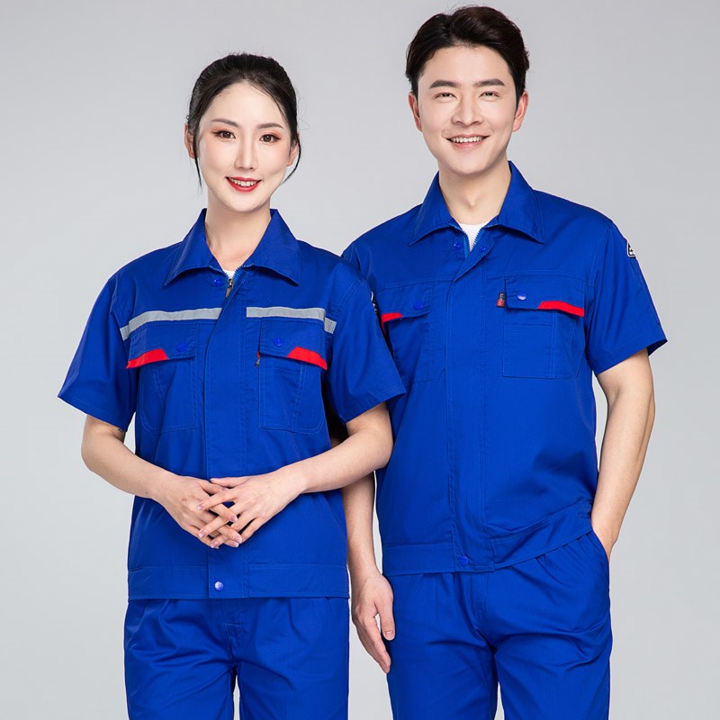 防静电工作服套装短袖加油加气站工装制服夏季劳保服维修部工装男