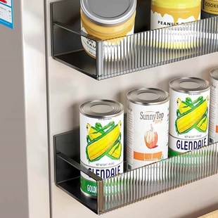 厨房置物架冰箱侧面磁吸收纳架子纸巾保鲜膜姜蒜免打孔放调料挂架