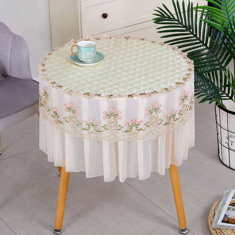 蕾丝圆形茶几2023新款圆桌罩套餐桌布桌布防尘遮丑防烫全包可定制,居家布艺,桌布,淘宝优惠券,粉丝福利购,淘宝优惠卷