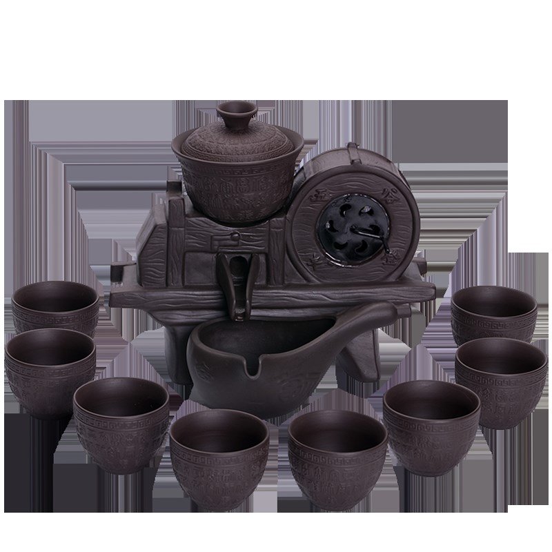五谷丰登半全自动风车茶具套装陶瓷懒人创意家用功夫茶壶冲泡茶器