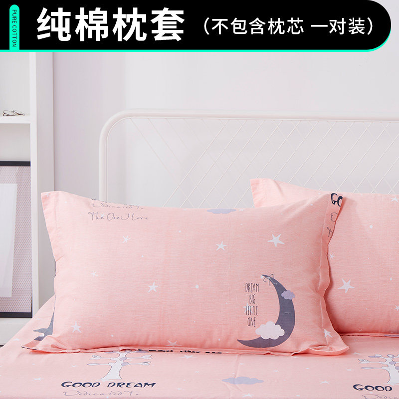 双人枕套包邮一对装纯棉大号成人枕头套单人枕学生情侣韩式粉色全