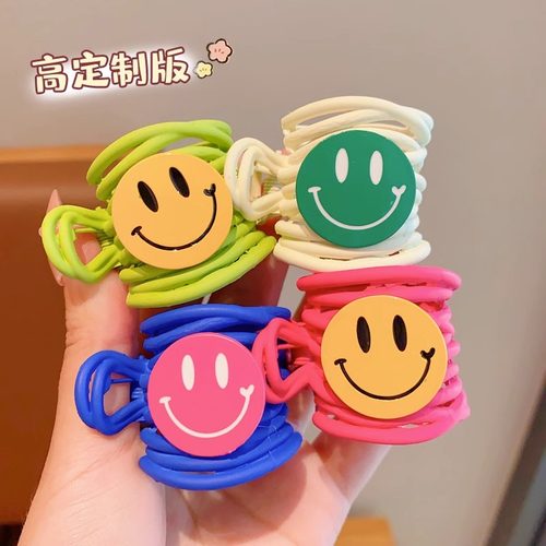 儿童发夹小女孩高马尾抓夹可爱宝宝笑脸发卡头饰2023新款女童发饰