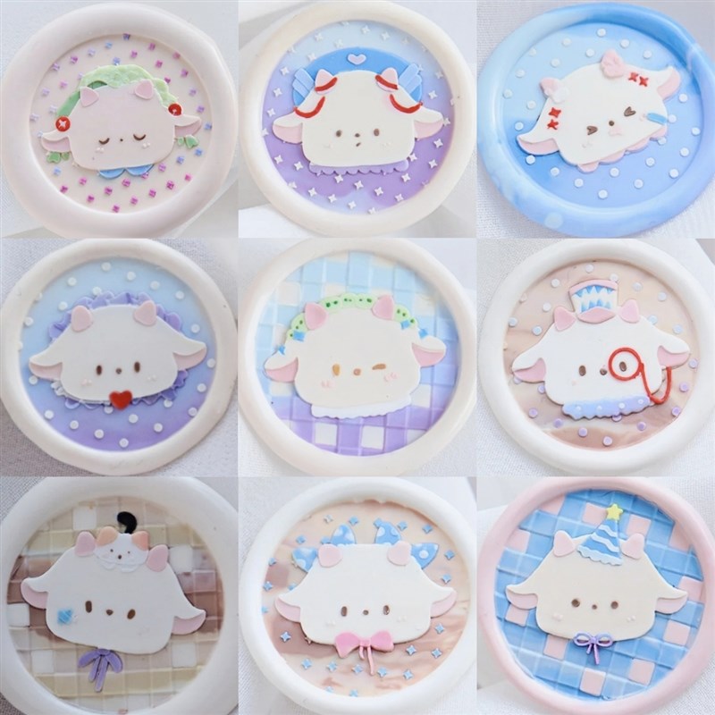 火漆印章章头蝴蝶结玫瑰弗洛伊德可爱羊羊浮雕请柬封口铜头邮票