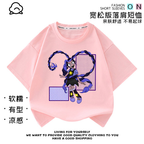 poppy playtime波比的游戏时间莉莉男女童纯棉短袖宽松T恤打底衫