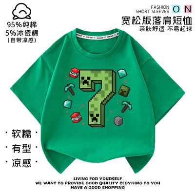 Steal a Brainrot 67号偷走脑红衣服roblox儿童短袖男童半袖T恤帅