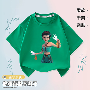 kpopdemonhunters猎魔女团zoey圆领纯棉短袖儿童潮牌T恤学生半袖