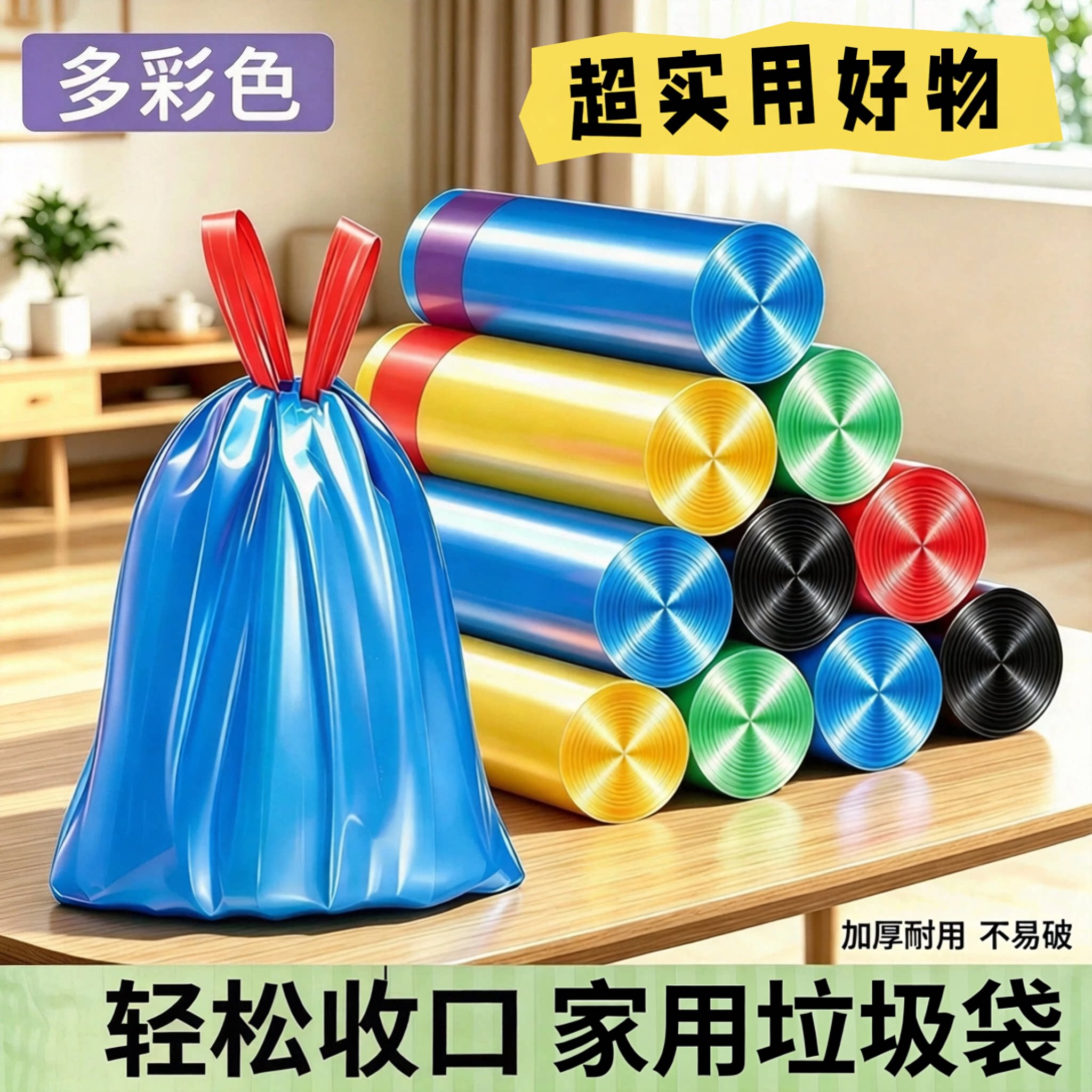 筱颖抽绳垃圾袋加厚家用手提式