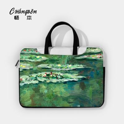 莫奈笔记本电脑包手提适用苹果macbook华为联想小新pro14拯救者机械革命华硕天选air戴尔16内胆保护套15点6寸