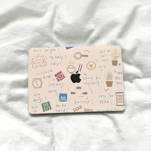 插画风苹果macbookpro14电脑壳macbookair13笔记本保护套M5max配件pro16寸macpro外壳M4M3M2膜2026新款mbp15