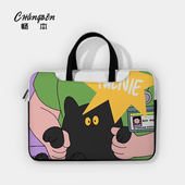 可爱猫咪笔记本手提电脑包适用苹果macbookair13华为matebookd联想小新pro14内胆包戴尔华硕15.6荣耀16保护套