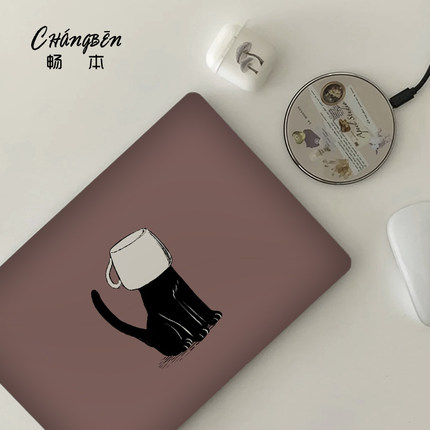 可爱猫咪适用华为matebook14笔记本电脑壳13荣耀magicbook14外壳保护套D14贴纸D16壳D15SE配件Xpro膜2024新款