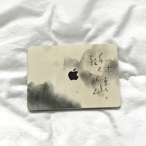 国画风适用苹果macbookpro14电脑壳macbookair13.6笔记本保护套M5配件pro16寸MacNeo透明外壳M4M3M2M1膜mbp15