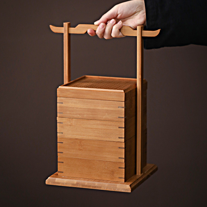 中式古风竹制结婚手提篮食盒多层野餐茶具便携收纳箱点心果盘礼盒,餐饮具,果盆/果盘/果篮,淘宝优惠券,粉丝福利购,淘宝优惠卷