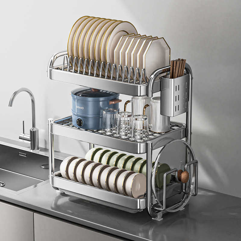 304不锈钢碗碟收纳架沥水篮碗架厨房置物架台面放碗盘碗筷收纳架,厨房/烹饪用具,厨房置物架/置物柜/角架,淘宝优惠券,粉丝福利购,淘宝优惠卷