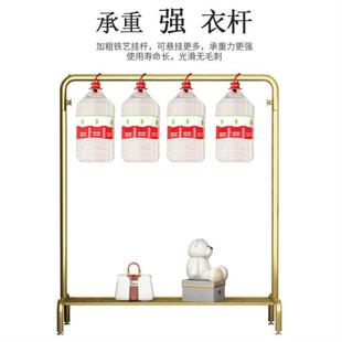 多功能晾衣架家用置地晾衣架金色衣帽架简易折叠衣服架子 家用晾