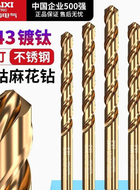 德力西电气麻花钻头含钴高硬度不锈钢专用打孔钻钢铁铜铝金属木工