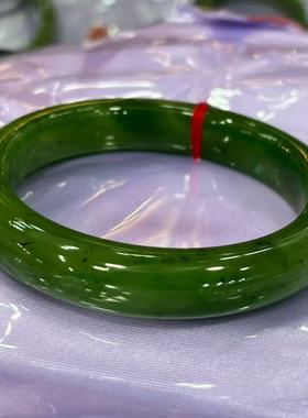 和田玉俄料碧玉手镯正圈平安镯