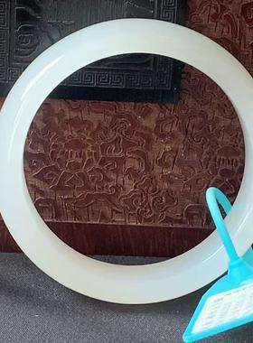 天然和田玉手镯女款白玉平安镯