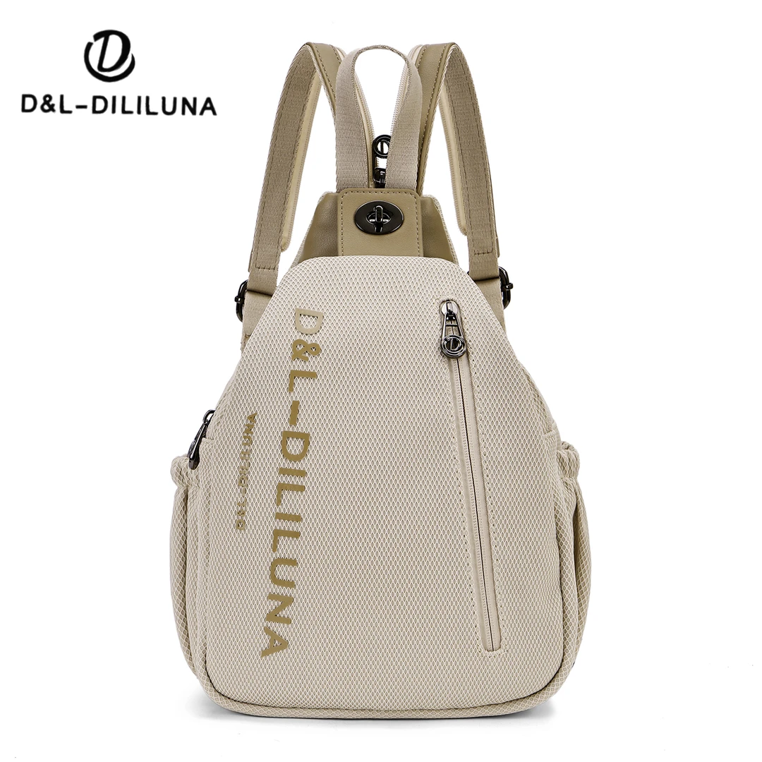 D&L-DILILUNA 时尚双肩胸包 可双背 斜跨手提多功能A97354
