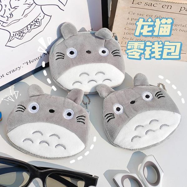 卡包学生零钱包女卡通创意硬币龙猫毛绒可爱日系零钱包收纳包儿童