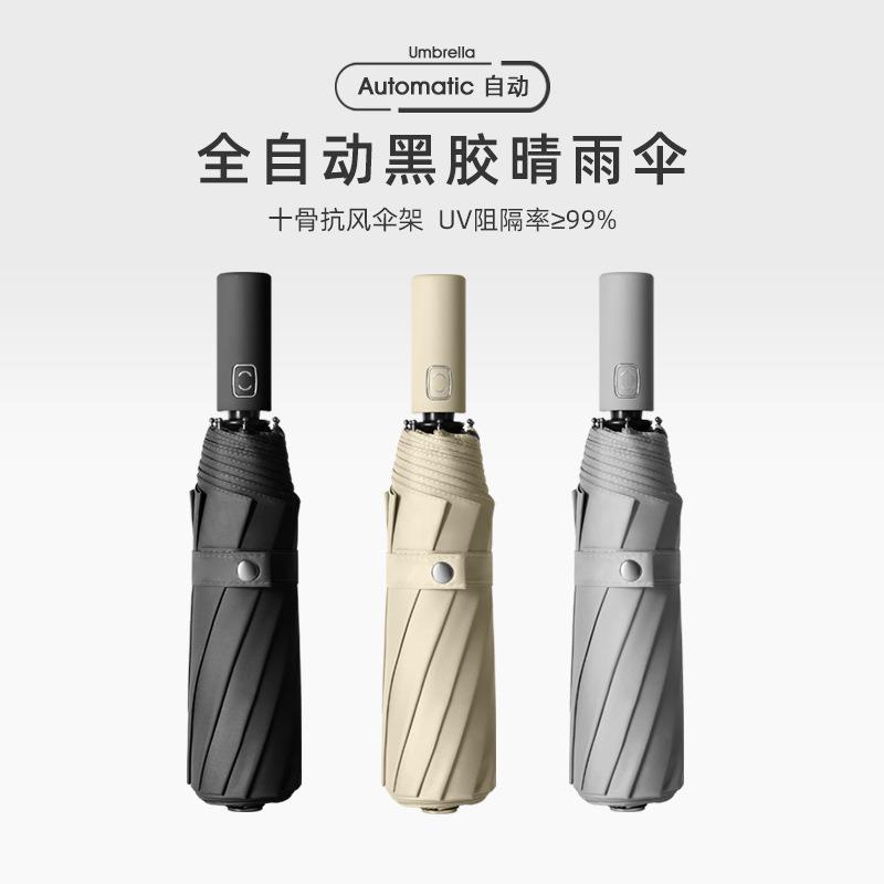 新款直销大量全自动雨伞折叠男女晴雨两用伞超大号双人遮阳太阳伞