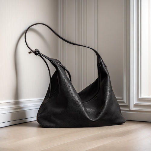 【奚梦瑶同款】裘&&真植鞣牛皮腋下经典hobo包通勤真皮饺子包女