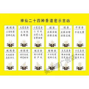 上香图解香谱仙家香谱图解书香谱图解大全书自粘贴画贴墙挂墙