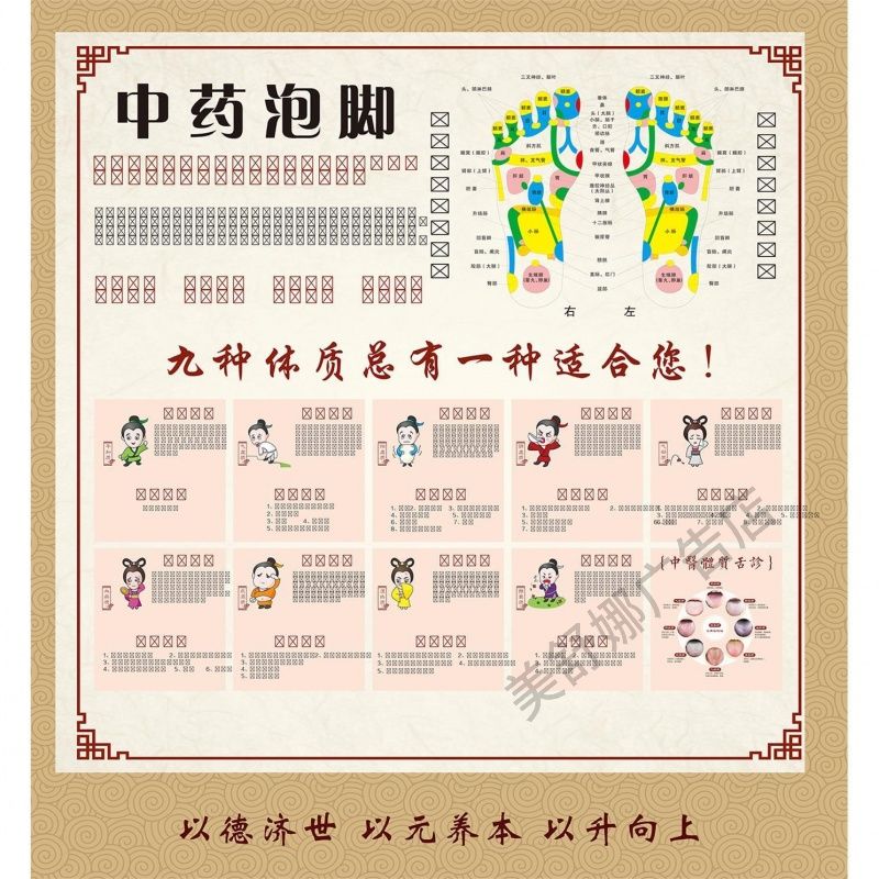 中药熏脚海报广告中药泡脚宣传画生姜泡脚足疗墙贴画足浴印刷喷绘