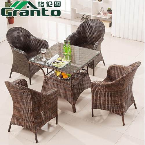 户外阳台藤编桌椅休闲客厅家具别墅庭院室外露台仿藤茶几藤椅组合